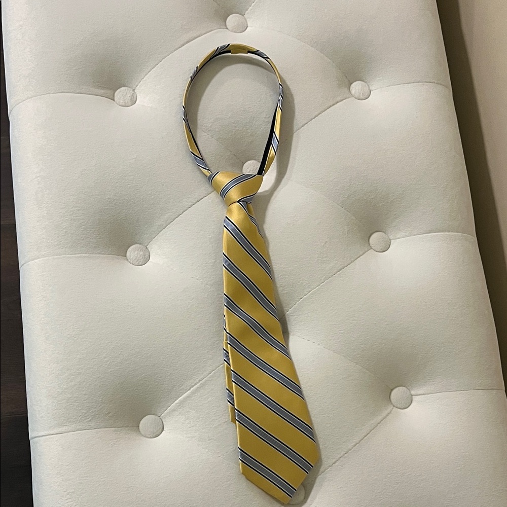Boys Yellow and Blue Striped Tie